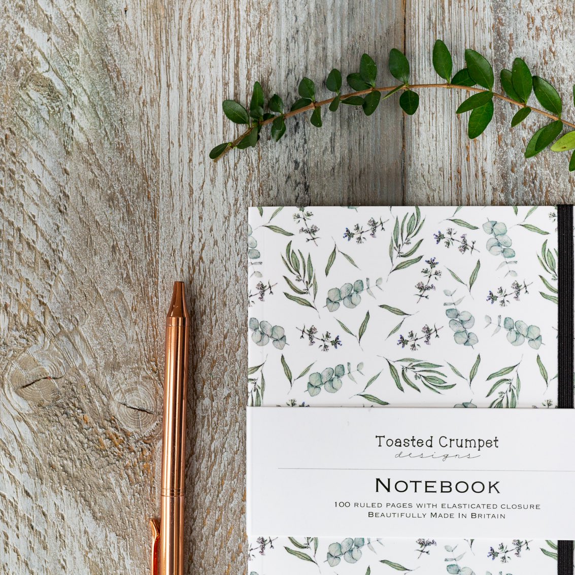 Eucalyptus White A5 Lined Notebook