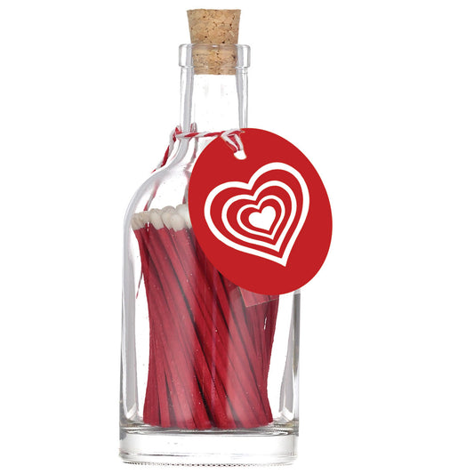 Concentric Red Heart - Luxury Matches Bottle