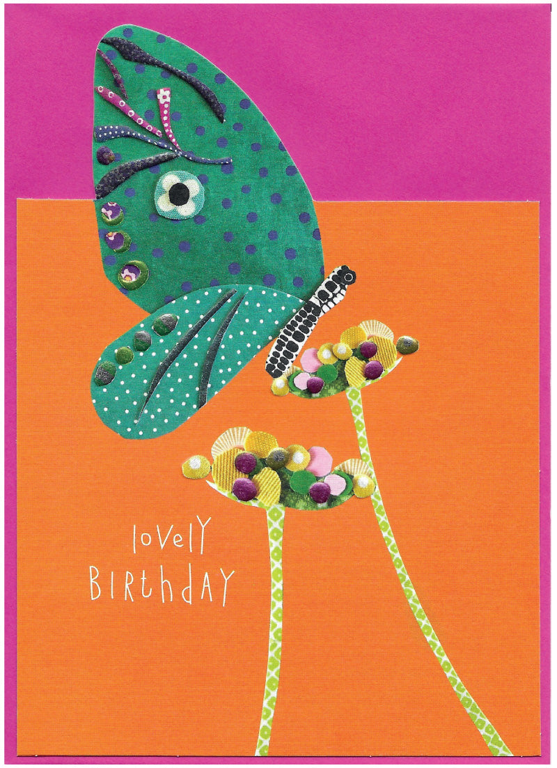 Butterfly and flowers - Greetings card