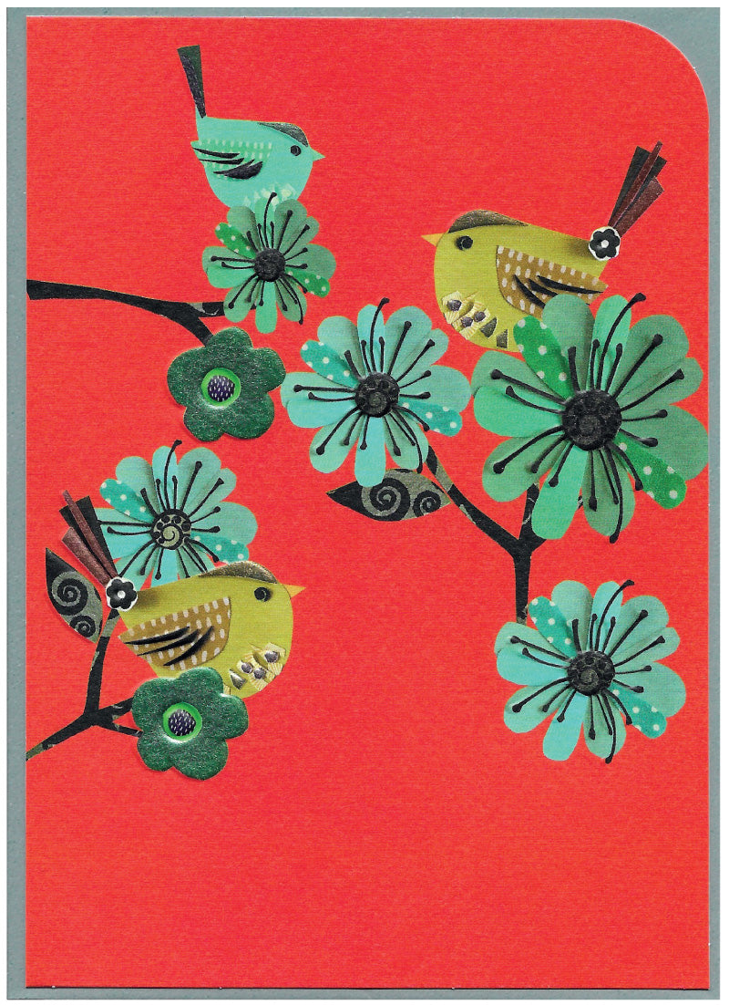 Birds in a tree - Greetings card