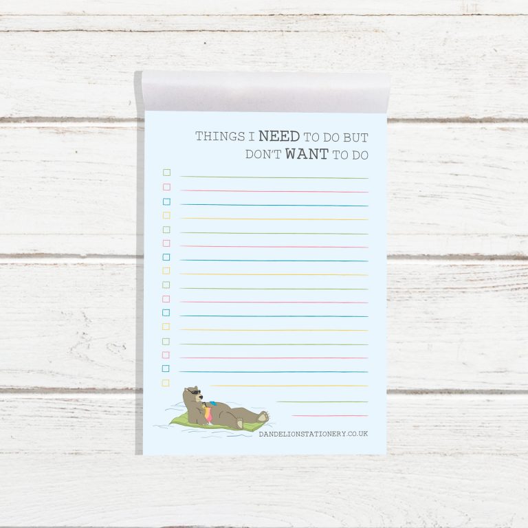 Bear - note pad jotter - Things I need to do.....