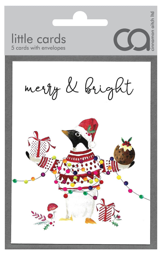 Merry and bright - 5 pack of Christmas cards