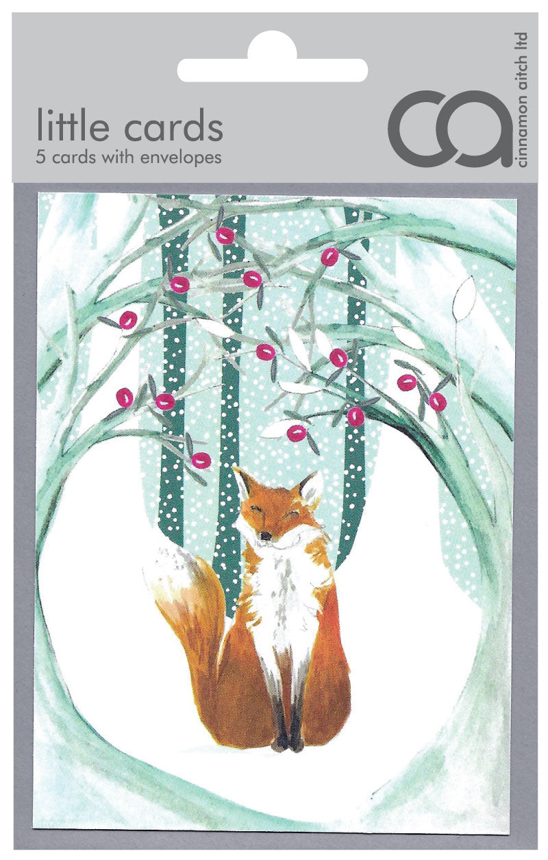 Fox in woodland- 5 pack of Christmas cards