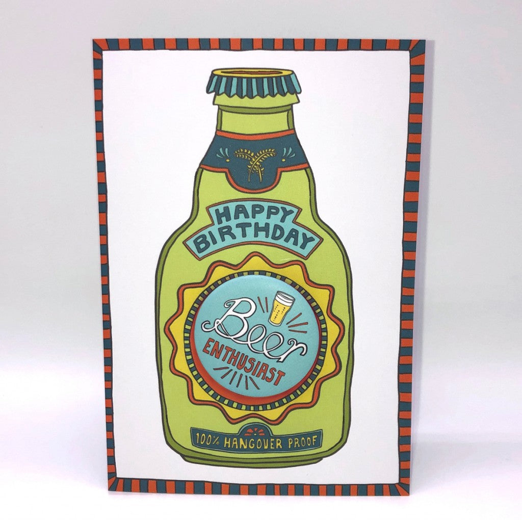 Happy Birthday Beer Enthusiast - Badge card