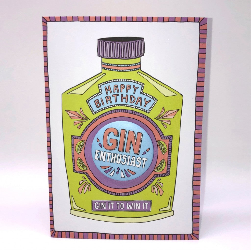 Happy Birthday Gin Enthusiast - Badge Card