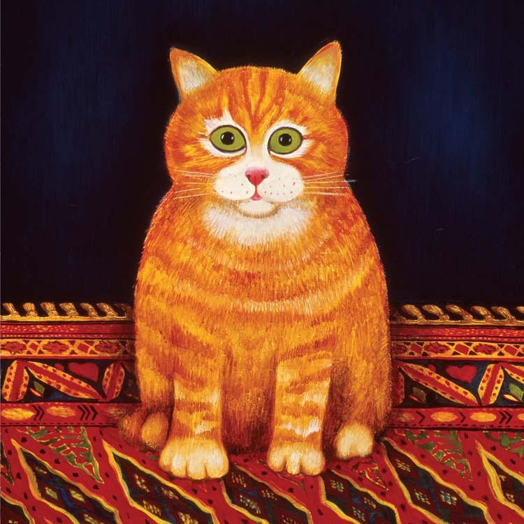 Cat on the Mat - Fine Art Greetings card