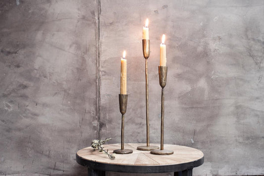 Mbata brass candlestick- antique brass