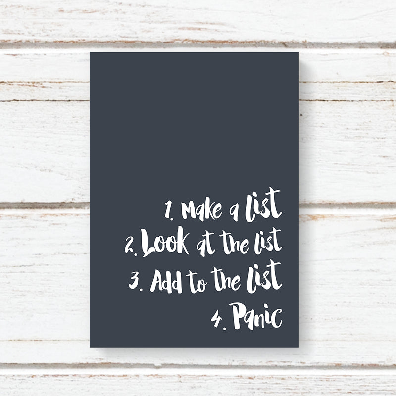 Make a list and panic - notebook