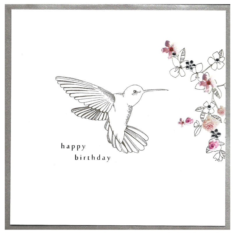 Happy  Birthday hummingbird - Greetings card