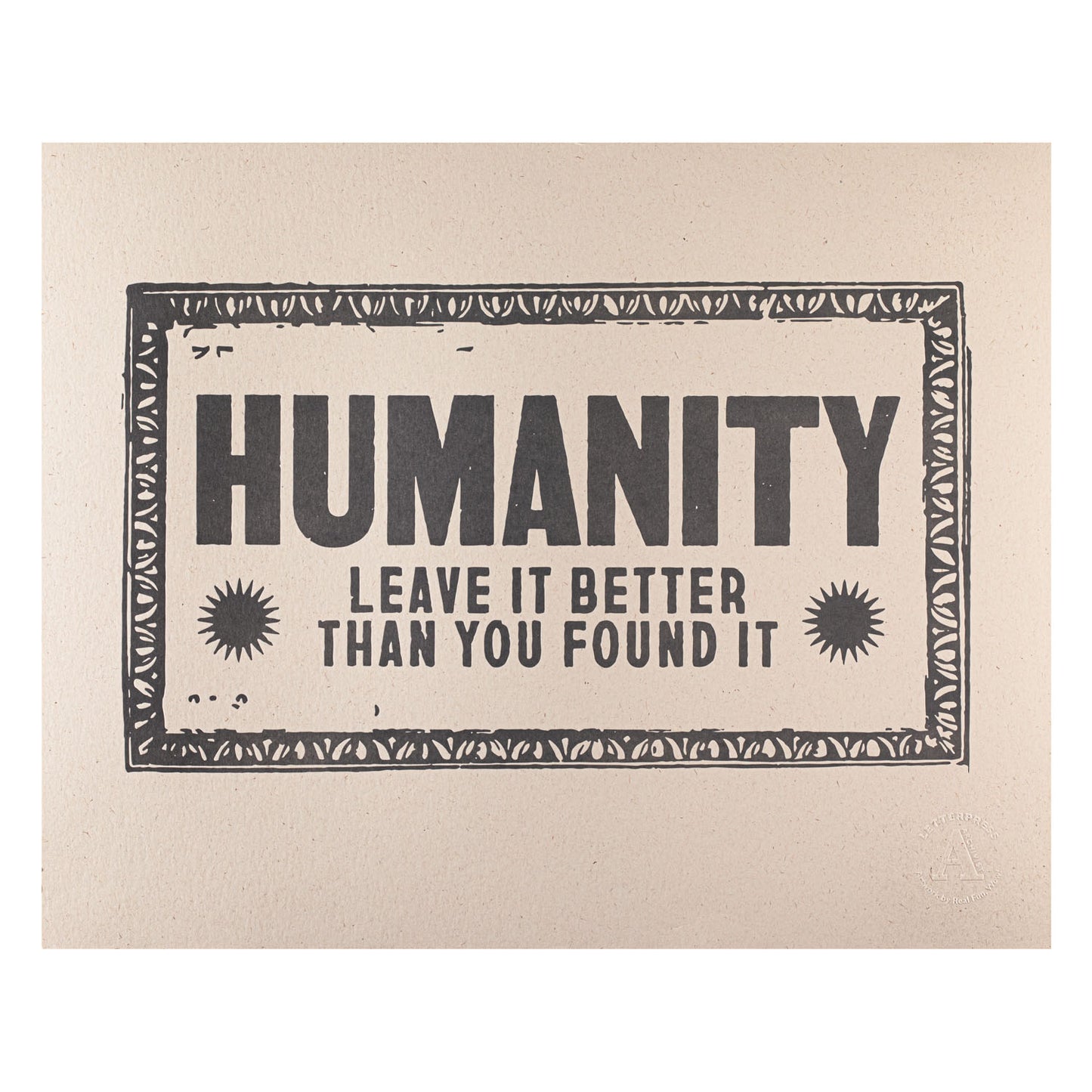 Humanity Handmade Vintage Press Print