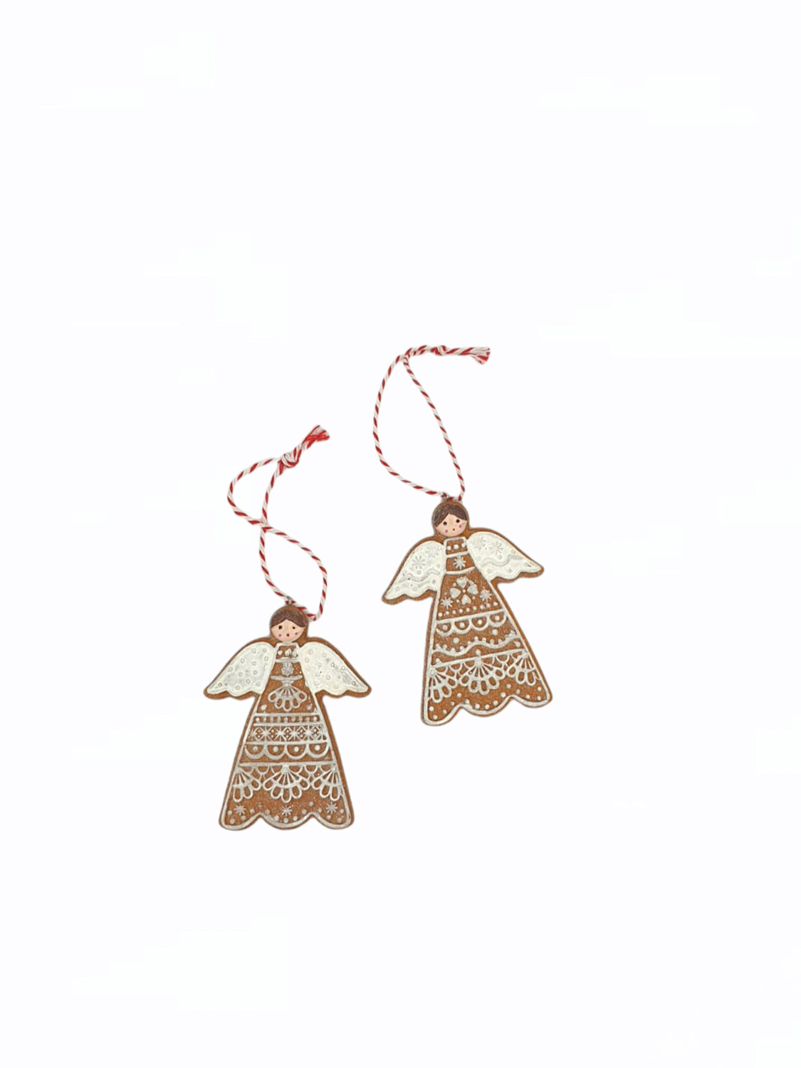 Gingerbread Style Lace Angel -  Christmas Ornament
