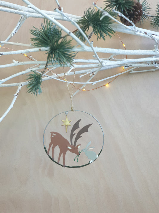 Deer & Hare Ring hanging decoration