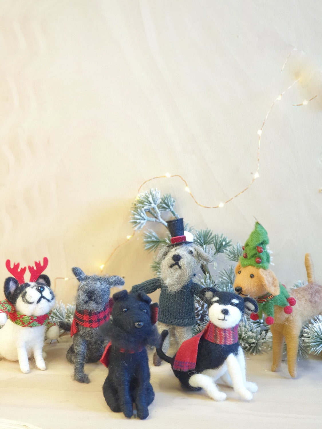 Frenchie with Antlers - Felt Decoration