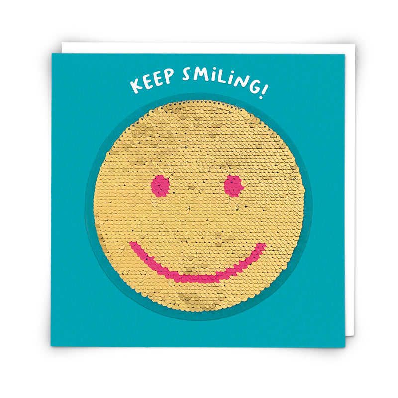 Keep Smiling -  Sequin Card