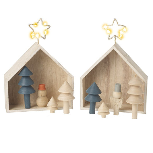 Wooden Trees in Wooden House