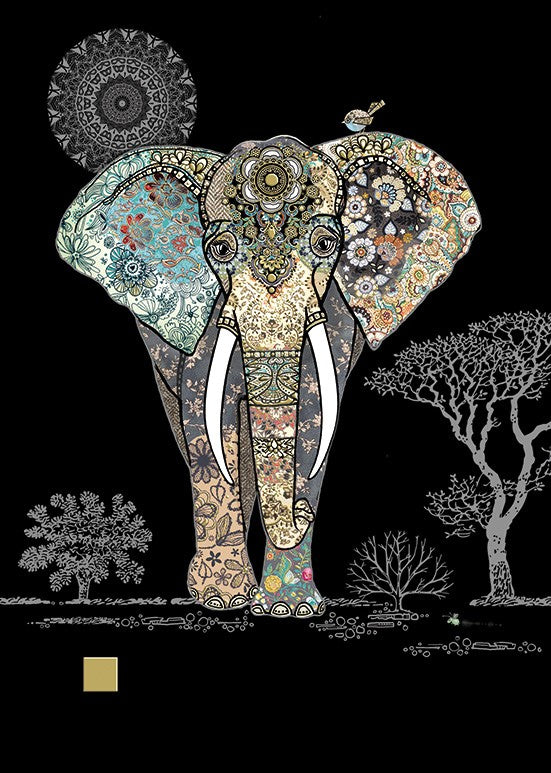 Decorative Elephant - Blank Greetings card