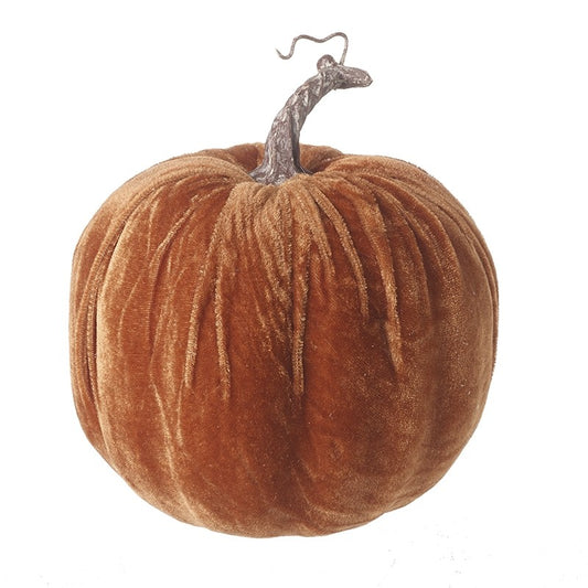 Dark Orange Velvet Pumpkin- Large