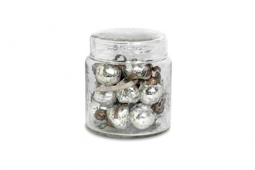 Adisa Bauble jar with 16 baubles- antique silver