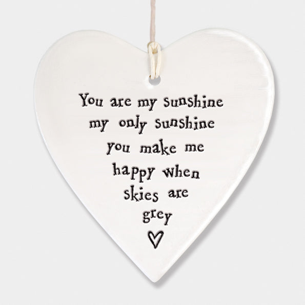 Porcelain round heart - You are my sunshine