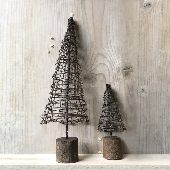 Handmade Rusty Wire Christmas Tree - Small