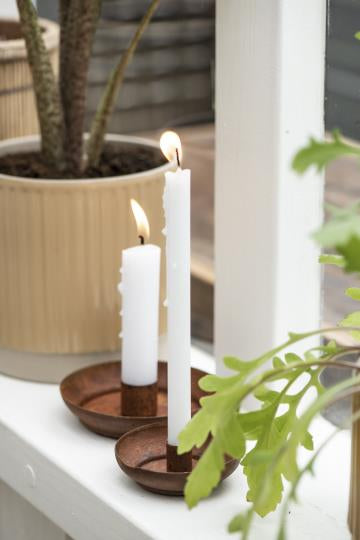 Metal Taper Candle Holder - Rust