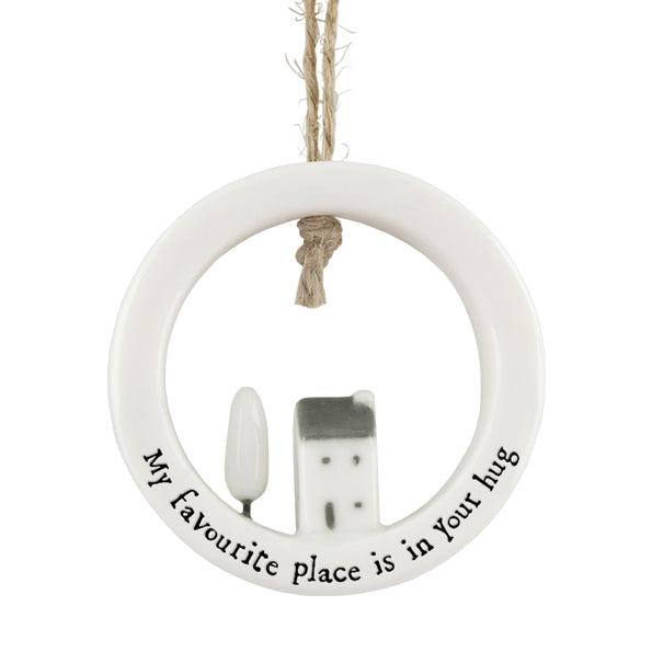 House in Circle hanging plaque - My favourite place