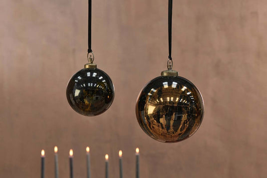 Danoa Giant Bauble Aged Amber & Black