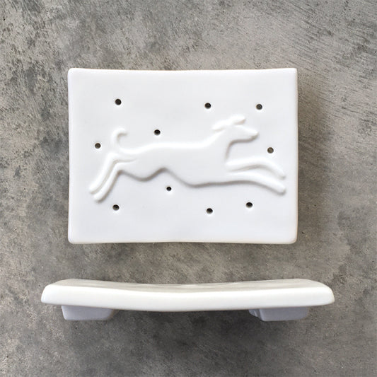 Porcelain soap dish / stand - Dog
