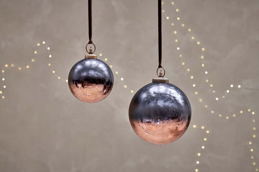 Nevasa Giant Round Bauble - Dark Smoke &  Antique Copper