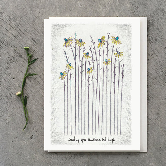 Tall flower card - sunshine and hugs