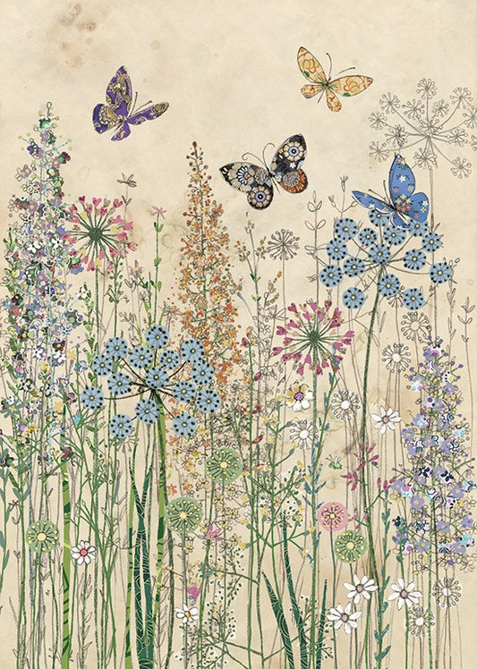 Butterfly Wildflowers - Blank Greetings card