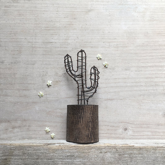 Rusty wire Cactus - small