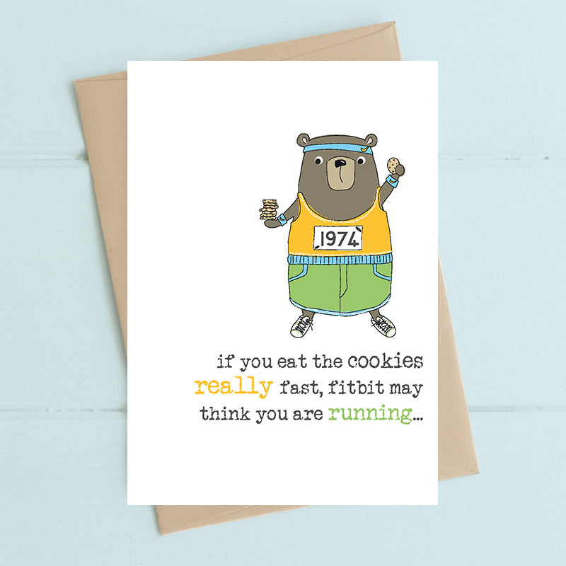 Running, Fitbit and cookies - Greetings Card