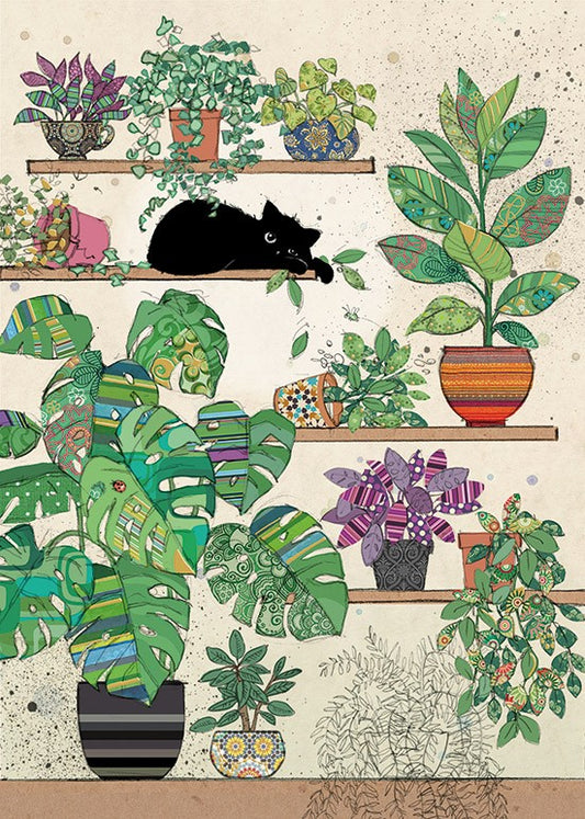 Plants Kitty - Blank Greetings card
