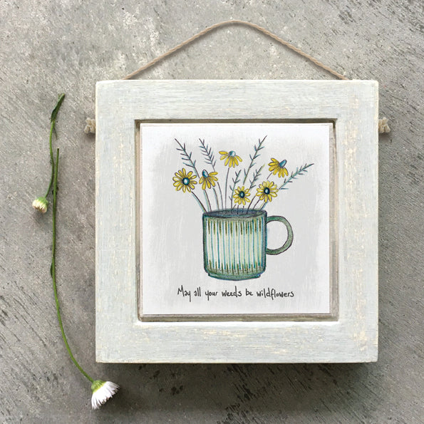 Square floral mug pic-May all your weeds