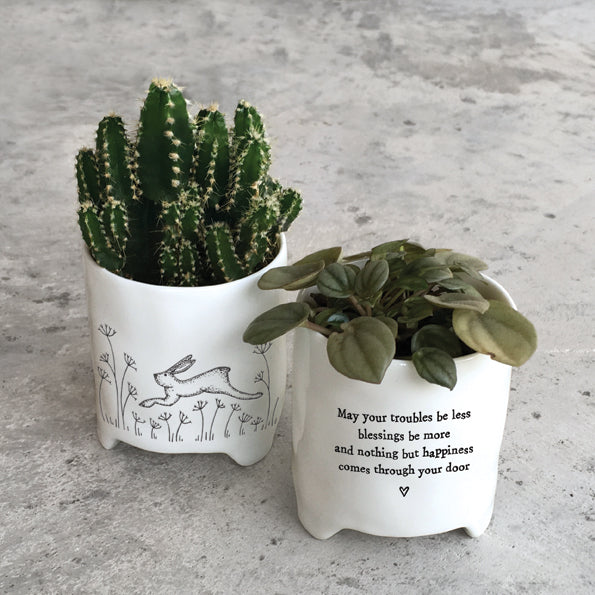 Porcelain Planter - May your troubles be less