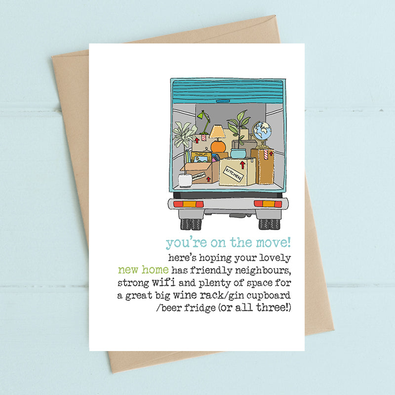 You’re on the move - Greetings card