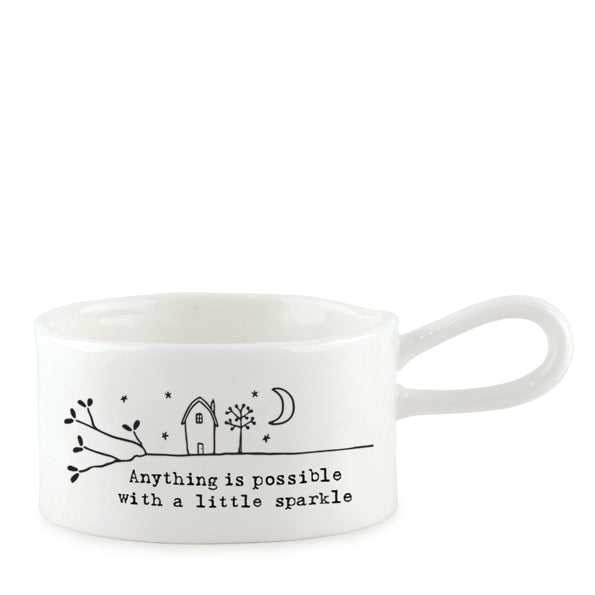 Porcelain Handled Tea Light Holder - Little Sparkle