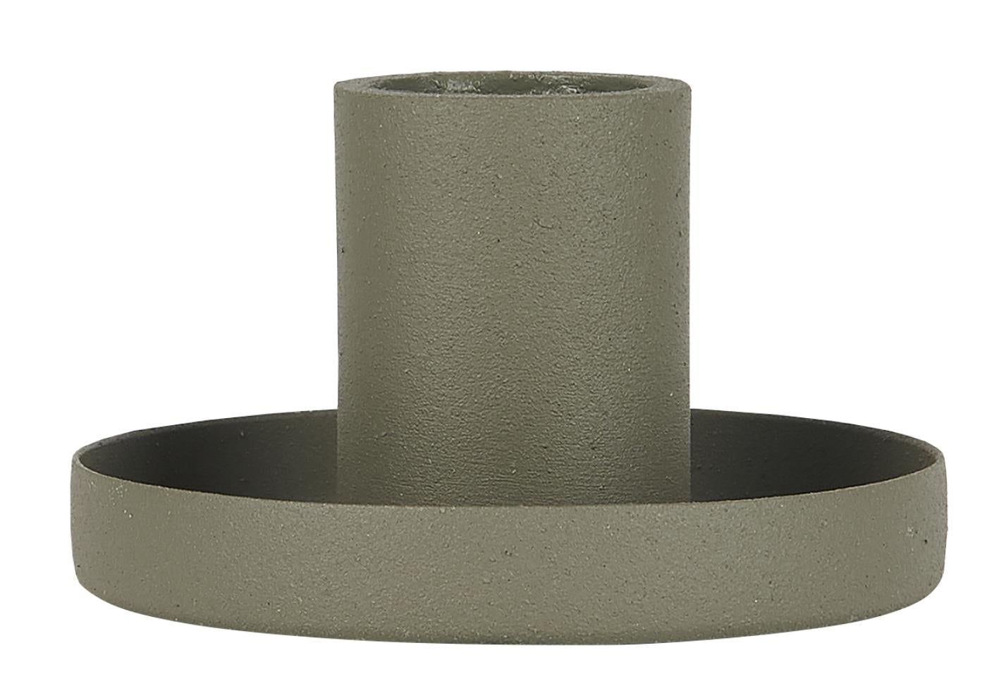Dusty Green Metal Dinner Candle Holder