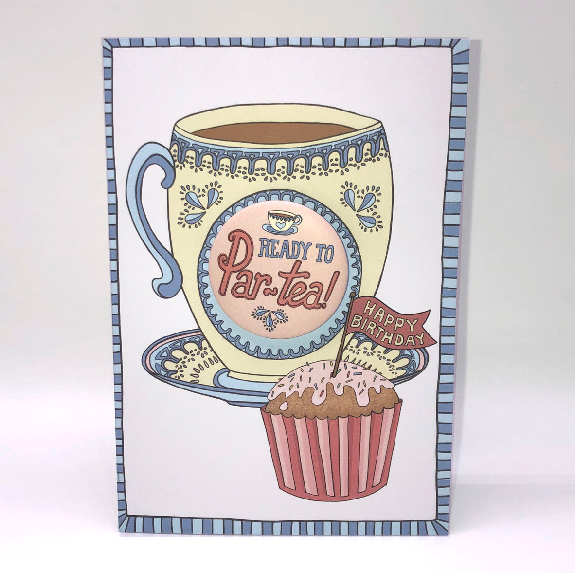 Happy Birthday Ready to Par~Tea - badge card