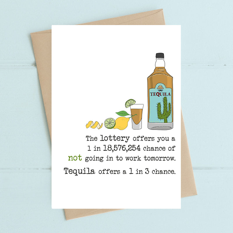 Lottery v Tequila - Greetings card