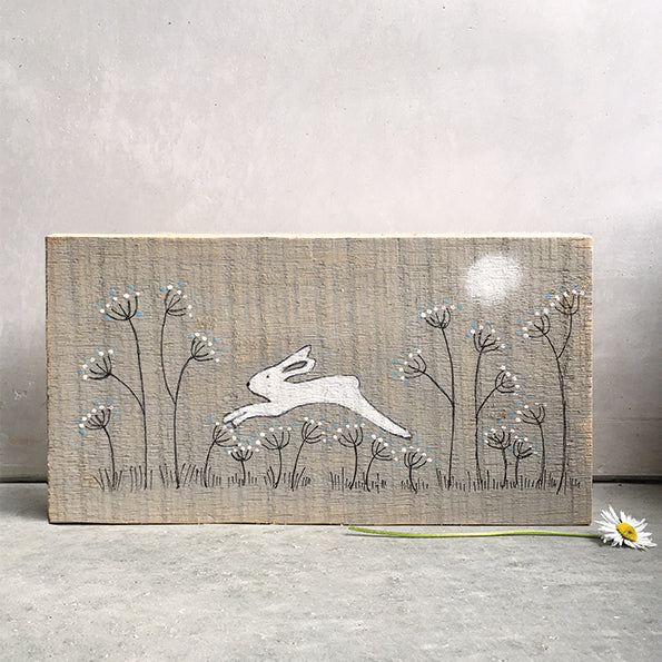 Wood Painting - Leaping Hare
