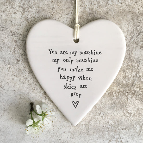 Porcelain round heart - You are my sunshine