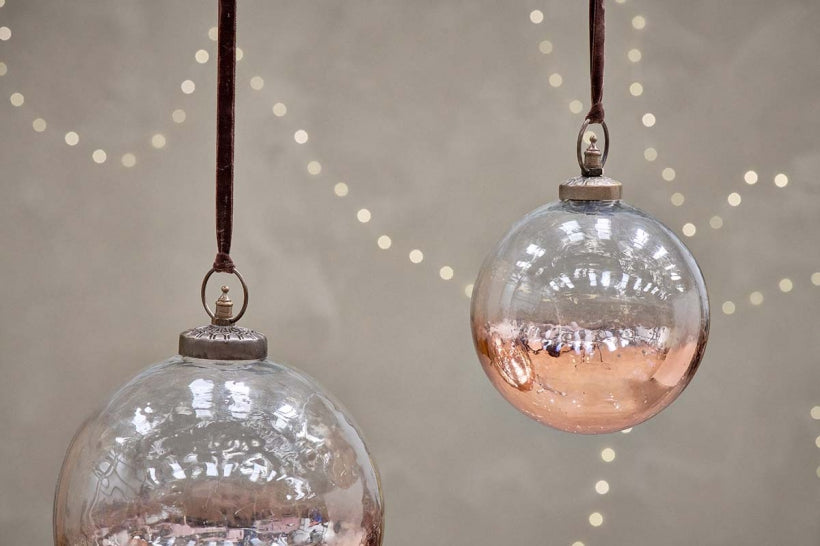 Nevasa Giant Round Bauble - Clear &  Antique Copper