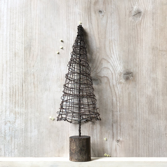 Handmade Rusty Wire Christmas Tree - Large
