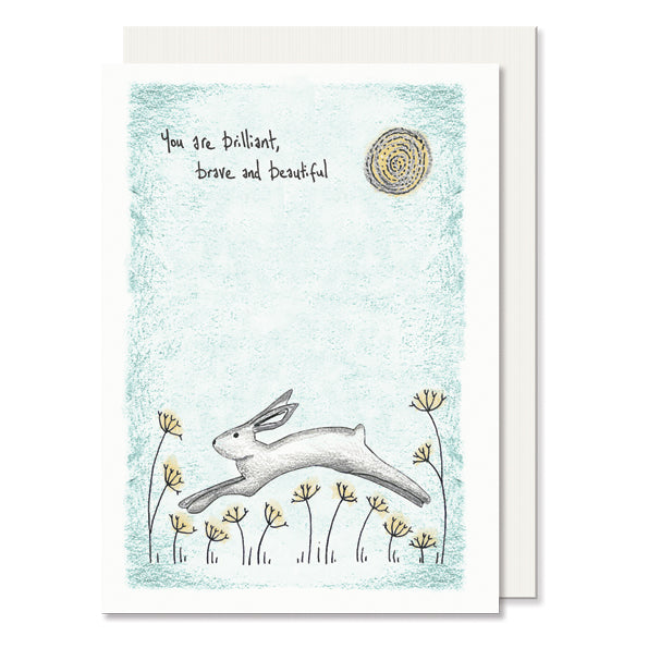 Hare card - brilliant, brave and beautiful