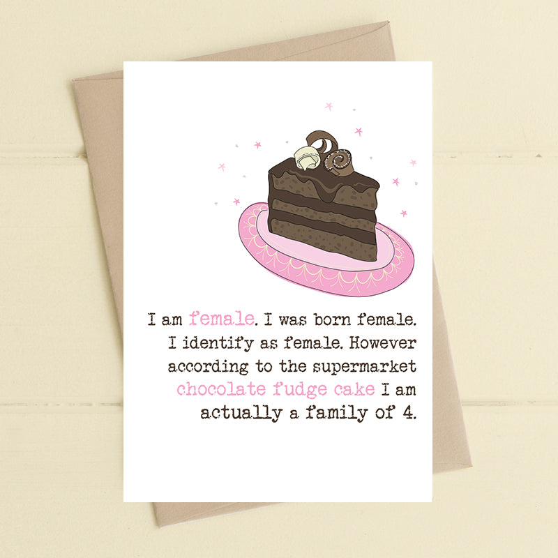Chocolate fudge cake - greetings card