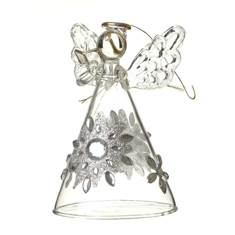 Glass Angel with flower skirt- Ornament