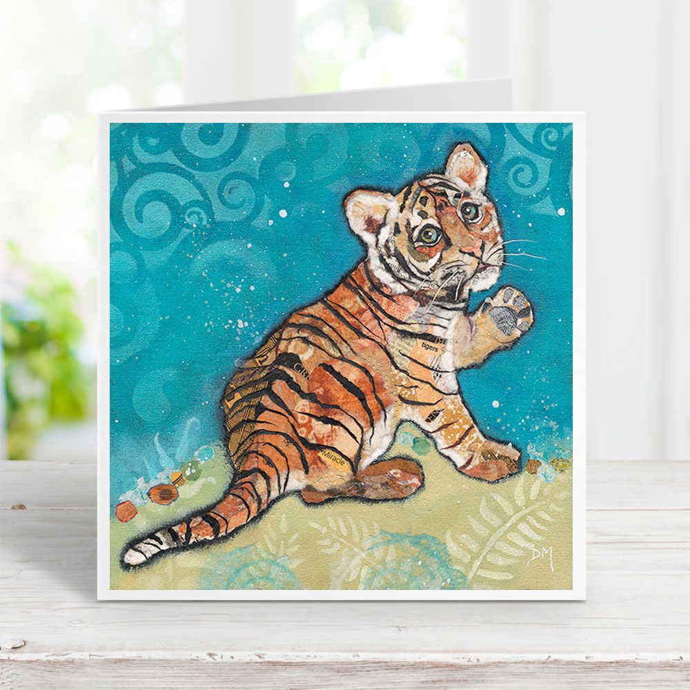 Topaz Tiger Cub - greetings card