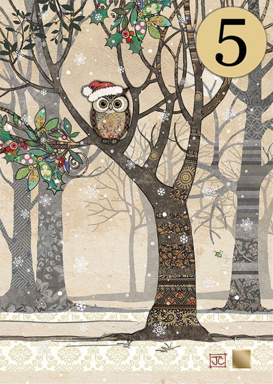 Santa Owl in Trees - Christmas Cards Pack